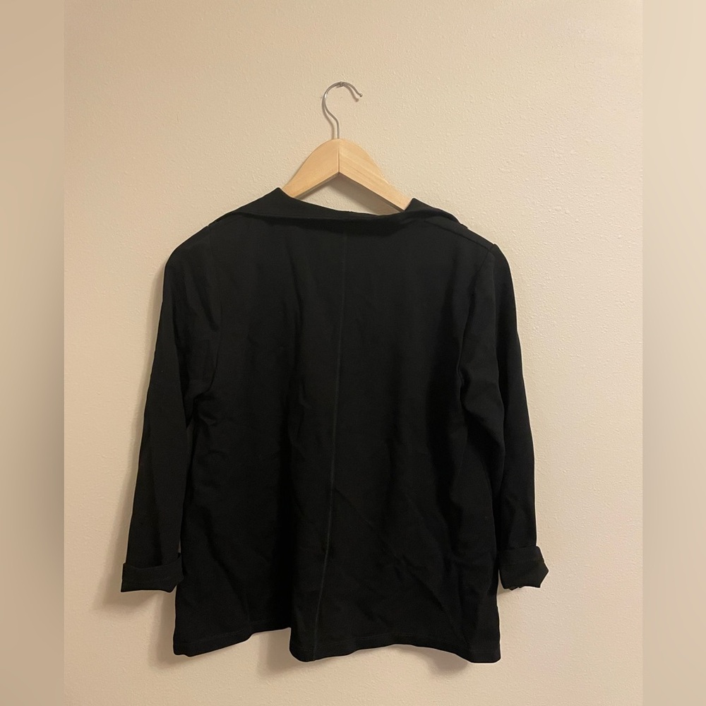 Eileen Fisher -  Women's Black Zip-Up Blazer - Size S/P - Picture 4 of 7